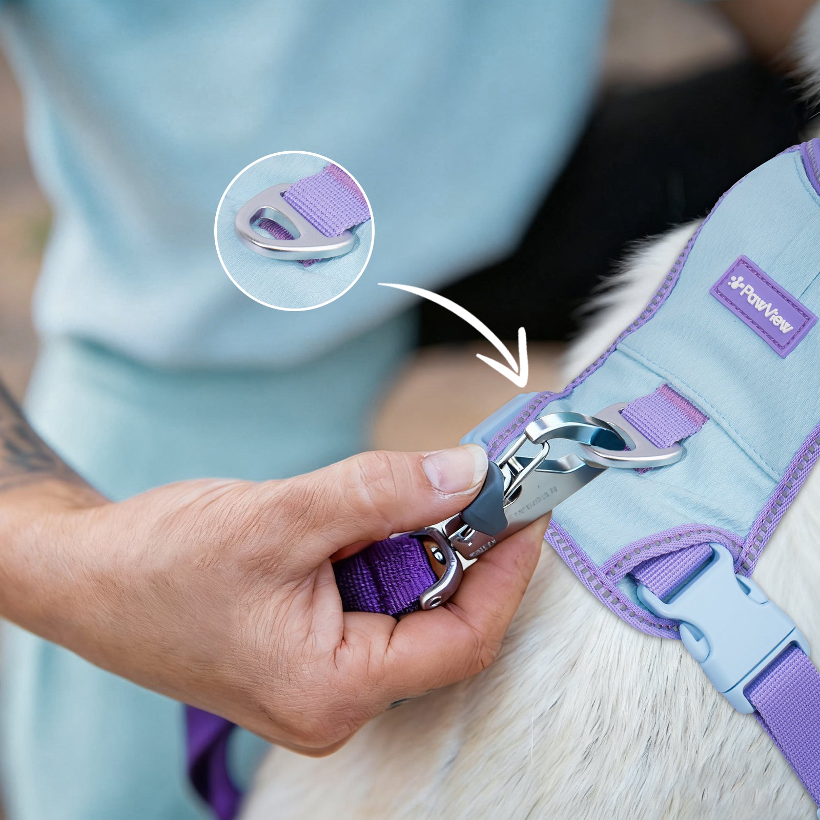 Pawview Harnais Super Léger pour Chiens de Taille Petite et Moyenne, Facile à Enfiler, Réglable, Rembourré, Réfléchissant, Anti-Traction avec 2 Points d’Attache et Poignée de Contrôle