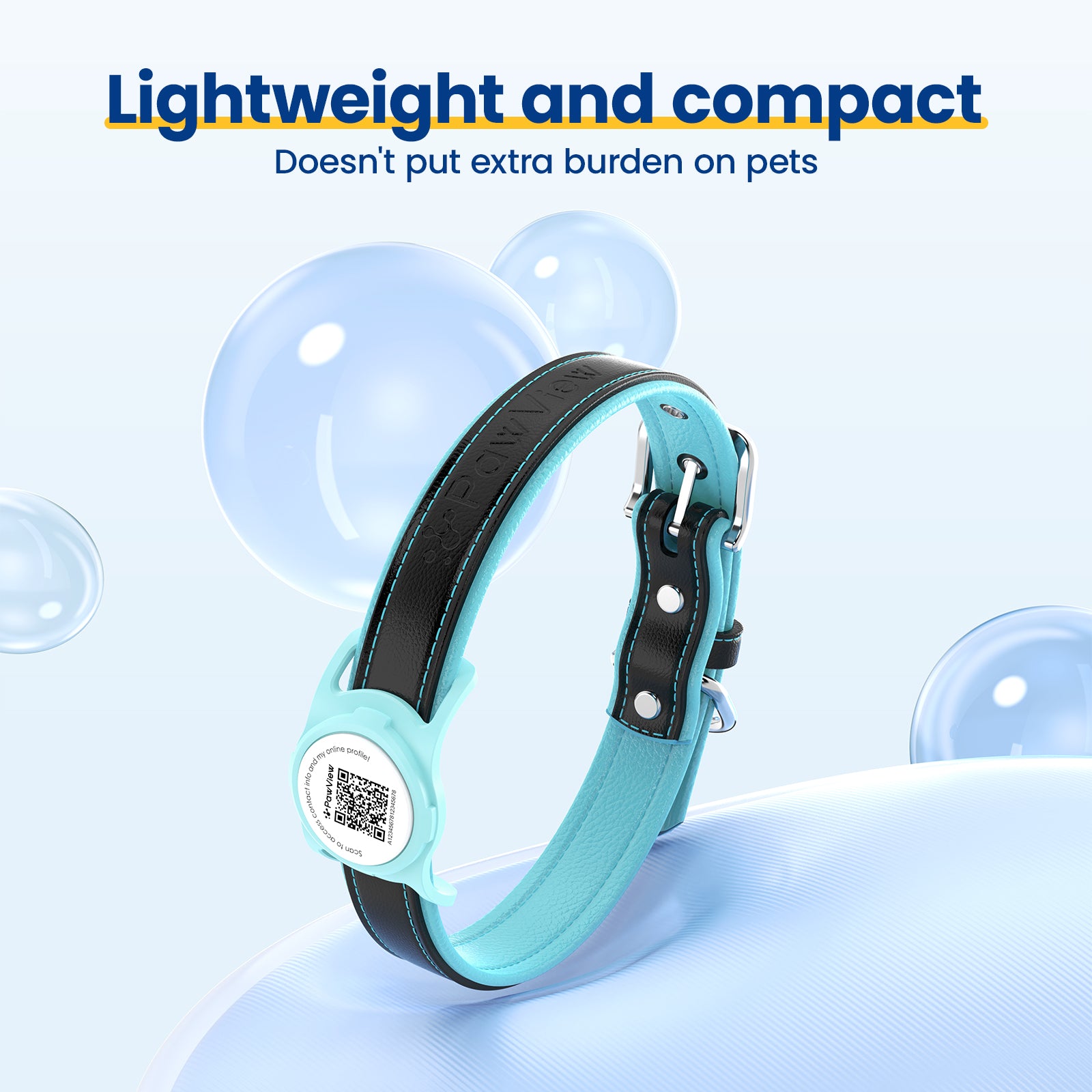 Pawview AirTag chien collier Holder avec Smart QR Code pour chats et chiens alerte de Scan localisation instantanée profil en ligne informations de contact