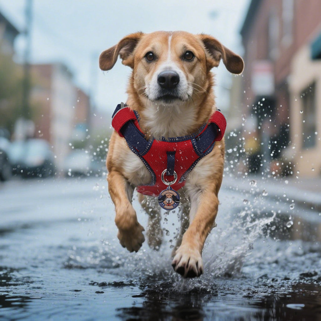 Pawview Harnais Super Léger pour Chiens de Taille Petite et Moyenne, Facile à Enfiler, Réglable, Rembourré, Réfléchissant, Anti-Traction avec 2 Points d’Attache et Poignée de Contrôle