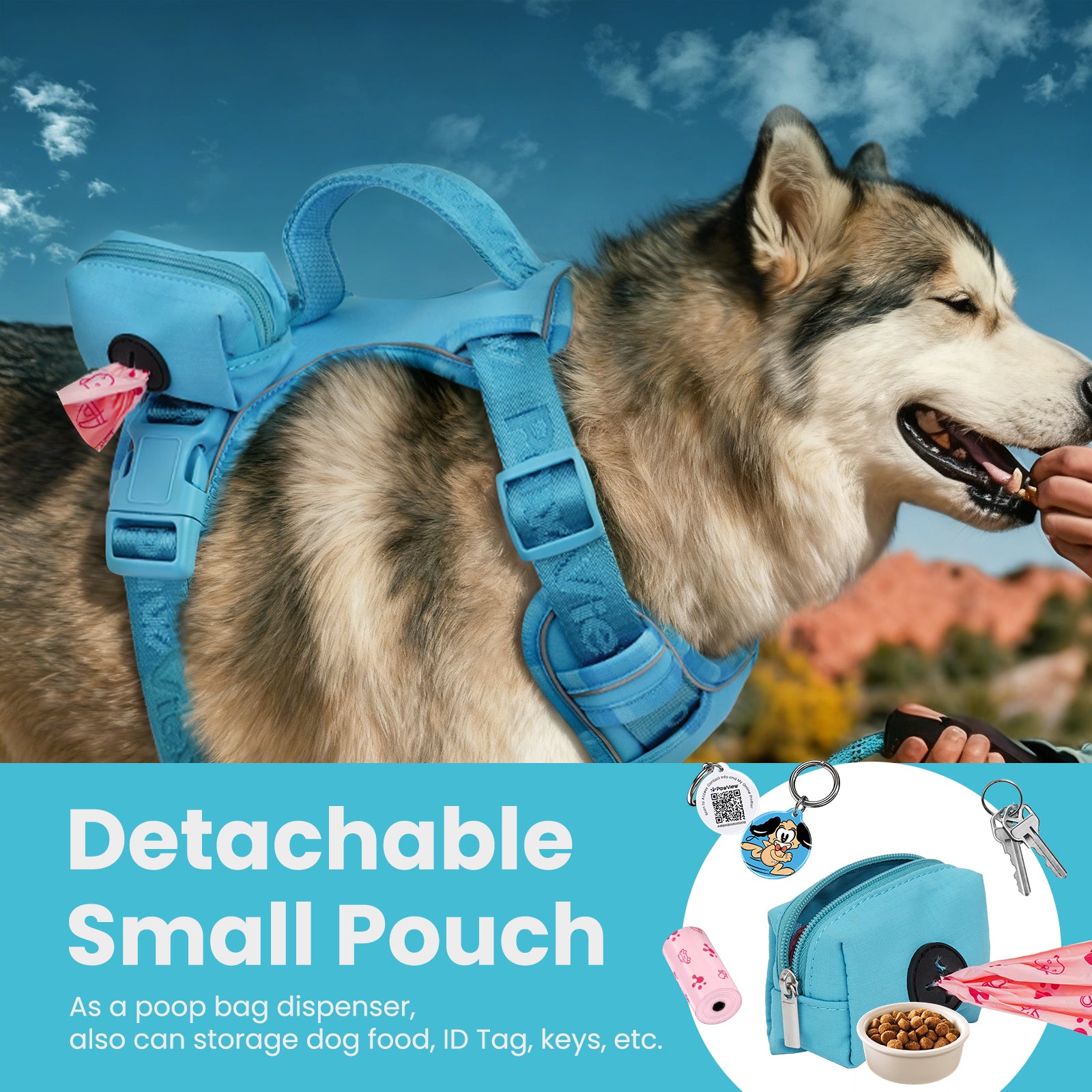 PawView Reflective Harnais with Handle