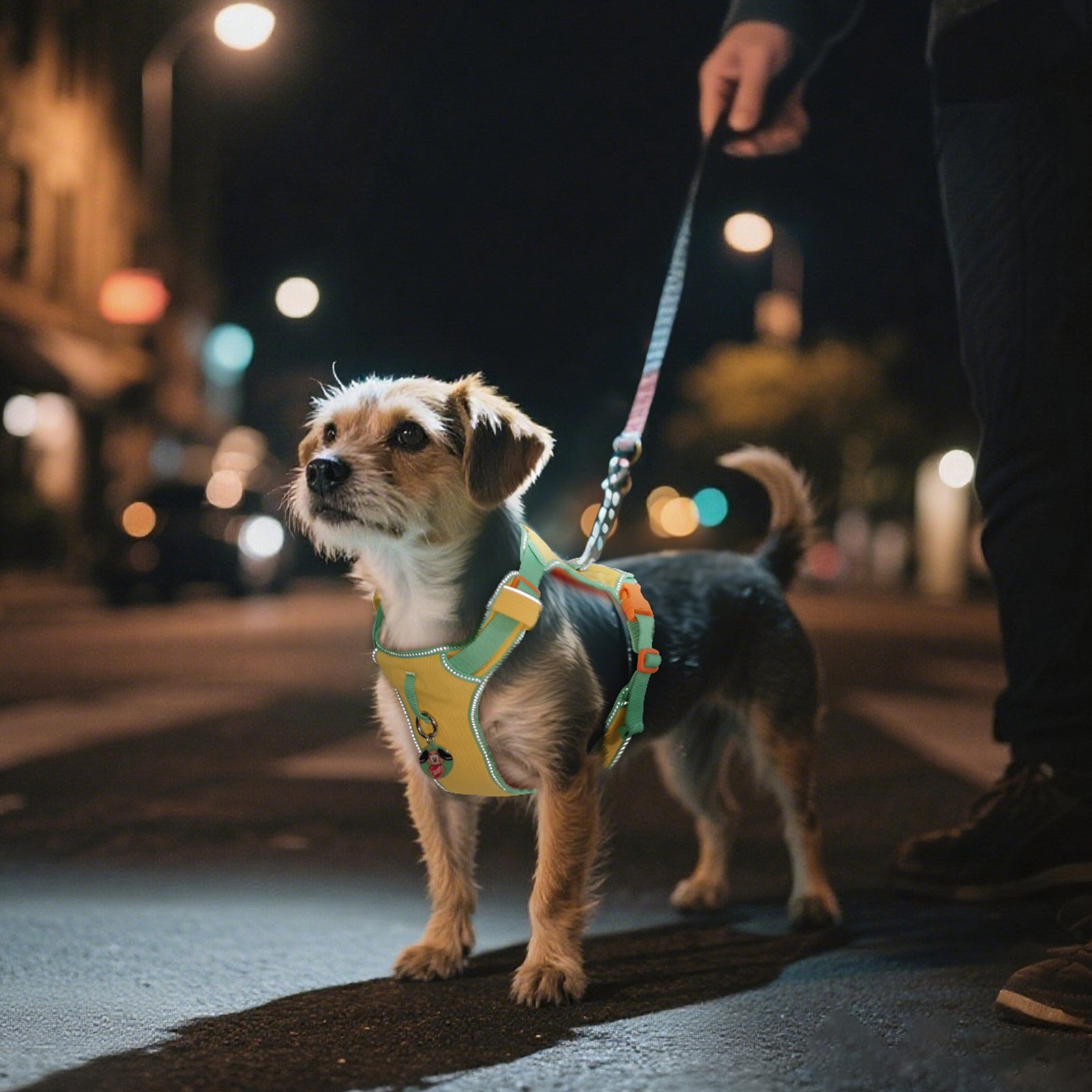 Pawview Harnais Super Léger pour Chiens de Taille Petite et Moyenne, Facile à Enfiler, Réglable, Rembourré, Réfléchissant, Anti-Traction avec 2 Points d’Attache et Poignée de Contrôle