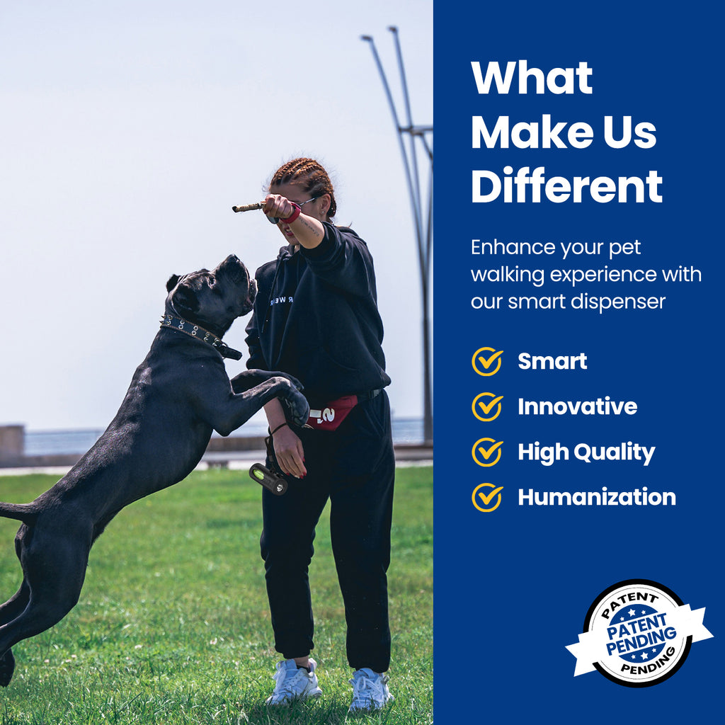 PawView Smart Poop Bag Dispenser, with retractable function, built-in flashlight, smart running paw