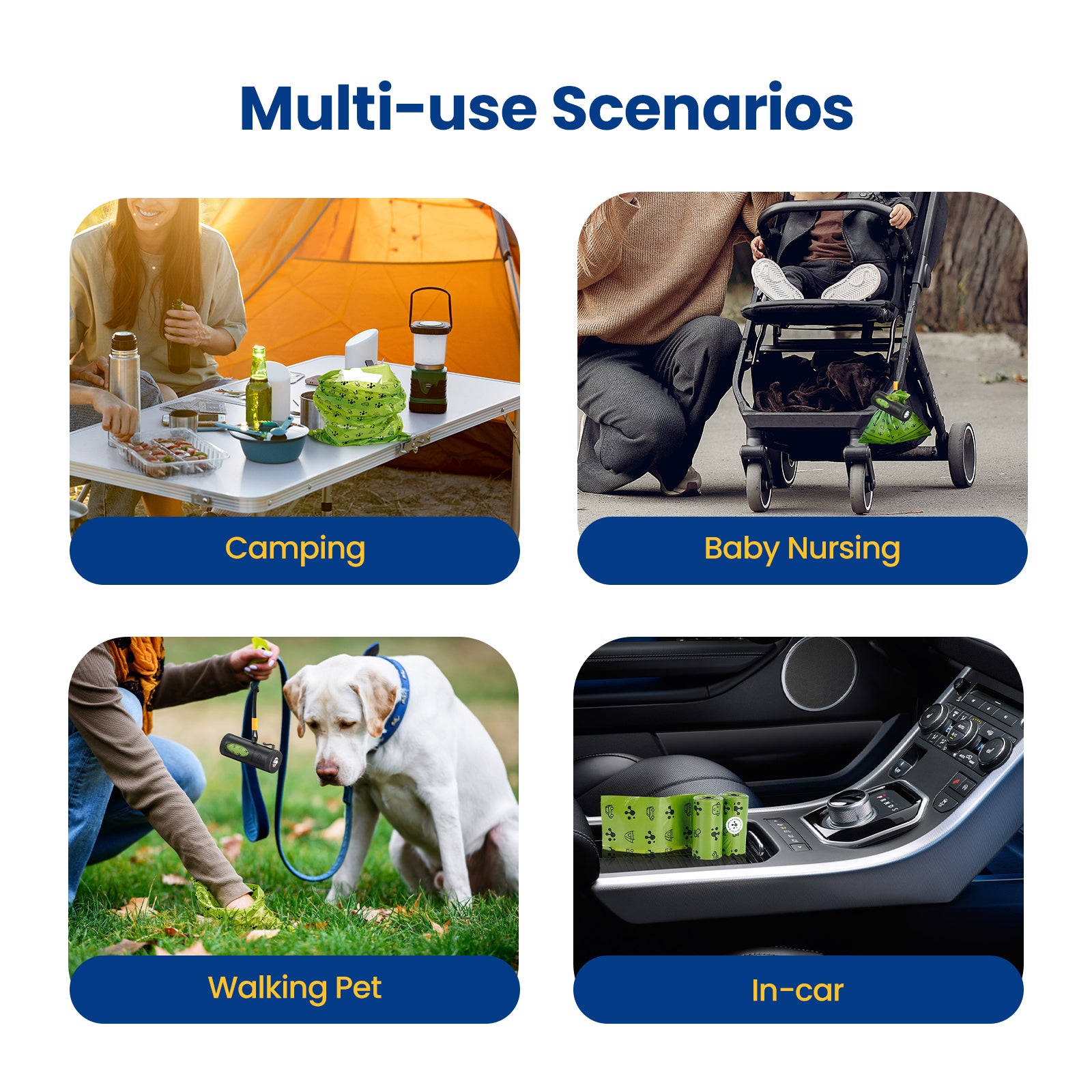 PawView Dog dunduns-sac à déchets Extra épais fort 100% étanche, parfumé à la lavande contrôle des odeurs fortes