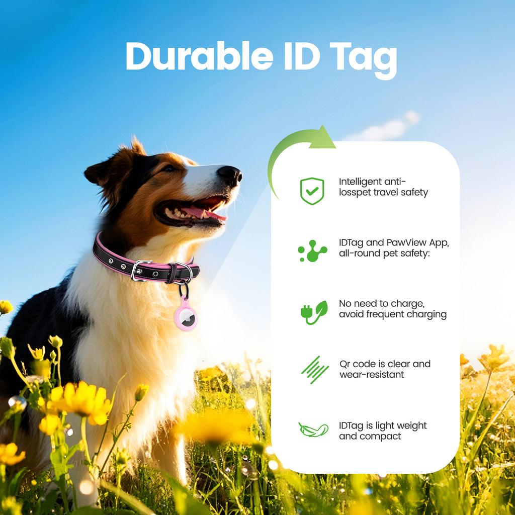 Pawview dog collar with TN002 Smart AirTag tag holder