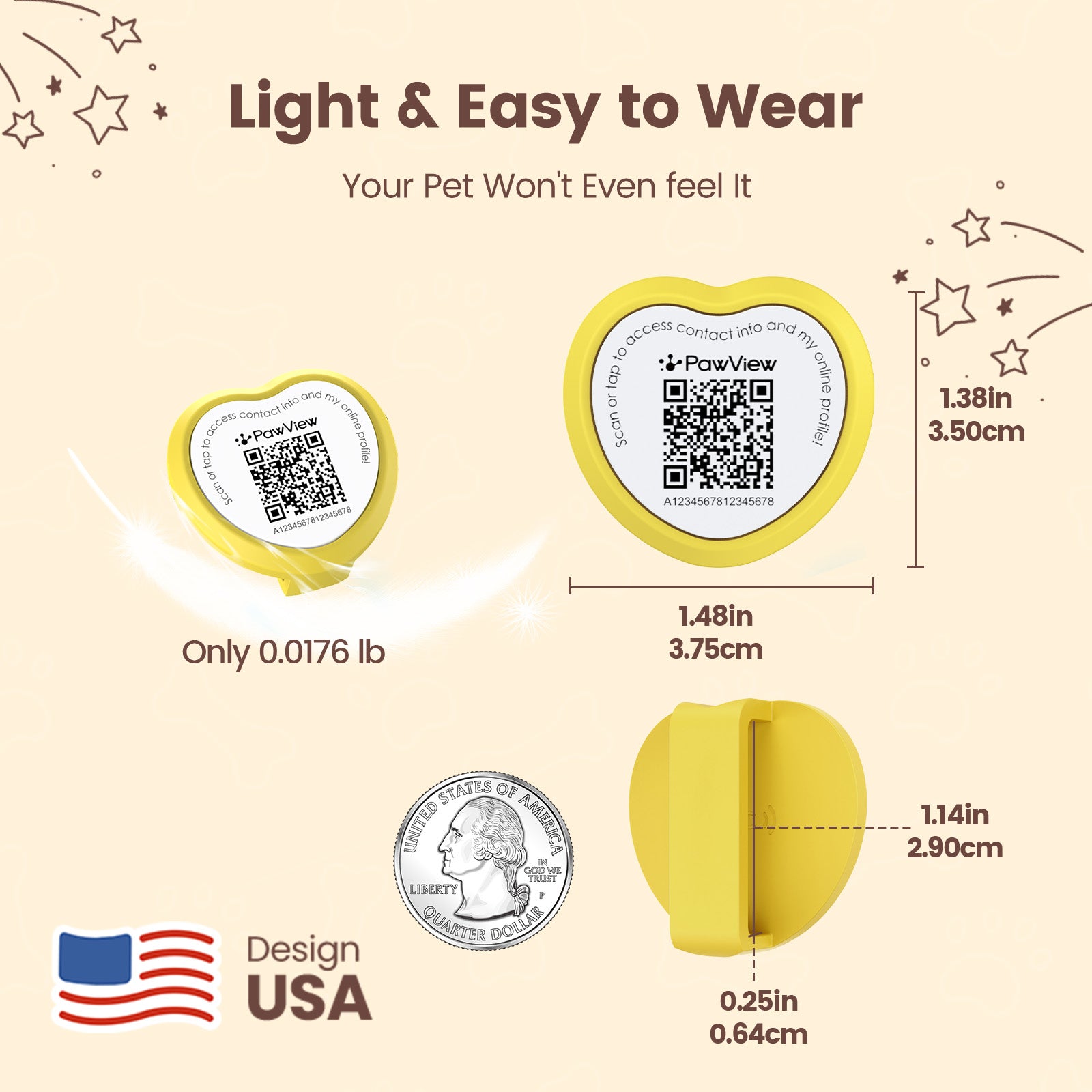 PawView TN005 Anti-Loss NFC & QR Code Pet ID Tag — Smart Silent Silicone Animal Tag for Dogs & Cats