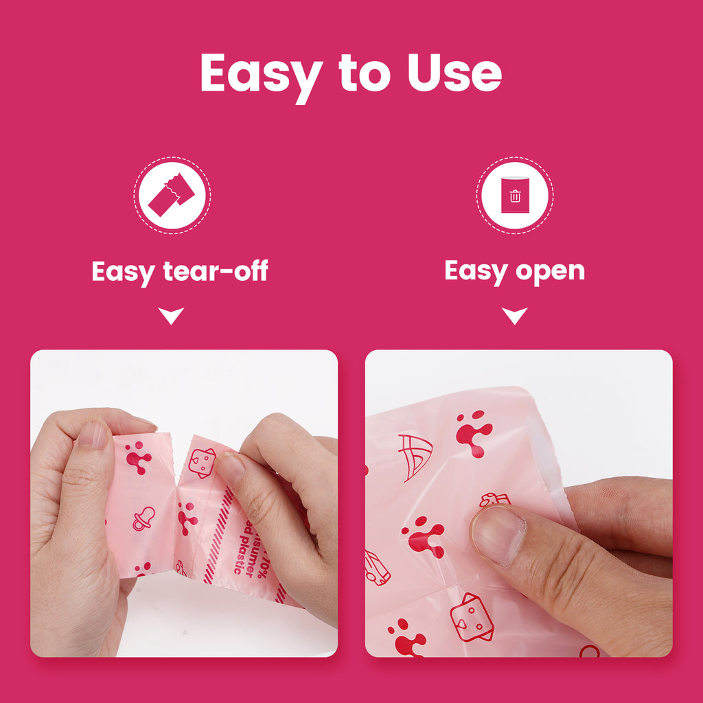 PawView Dog dunduns-sac à déchets Extra épais fort 100% étanche, parfumé à la lavande contrôle des odeurs fortes