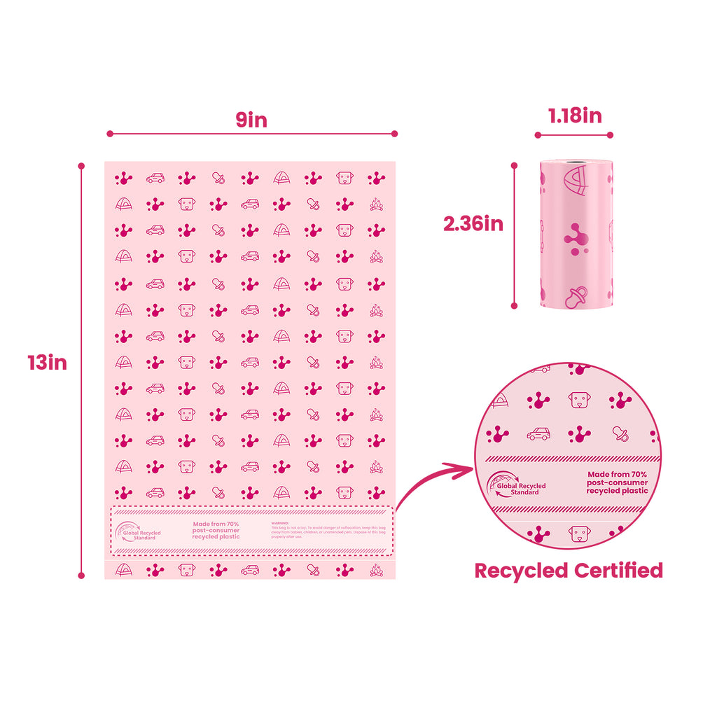 PawView Dog dunduns-sac à déchets Extra épais fort 100% étanche, parfumé à la lavande contrôle des odeurs fortes